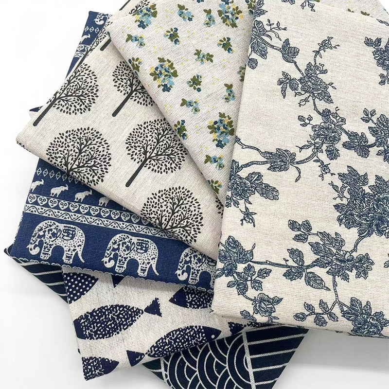 Curtain Curtain - Kain Campuran Katun Linen Motif Bunga