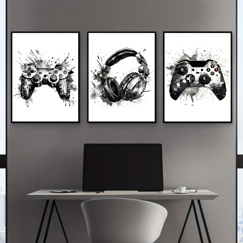 Abstract Canvas Set - 3pcs Lukisan Kanvas Tanpa Bingkai 3pcs/set