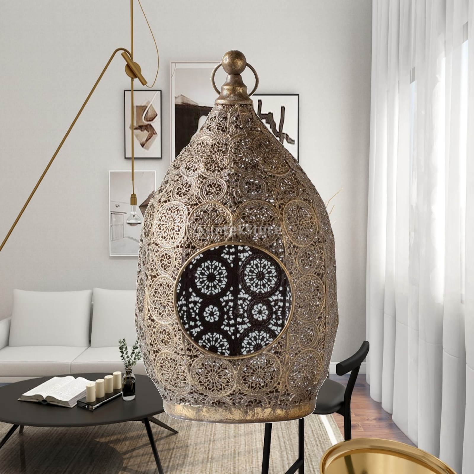 Candle Holder Decor - Lampu Lilin Berbentuk Telur dengan Hiasan