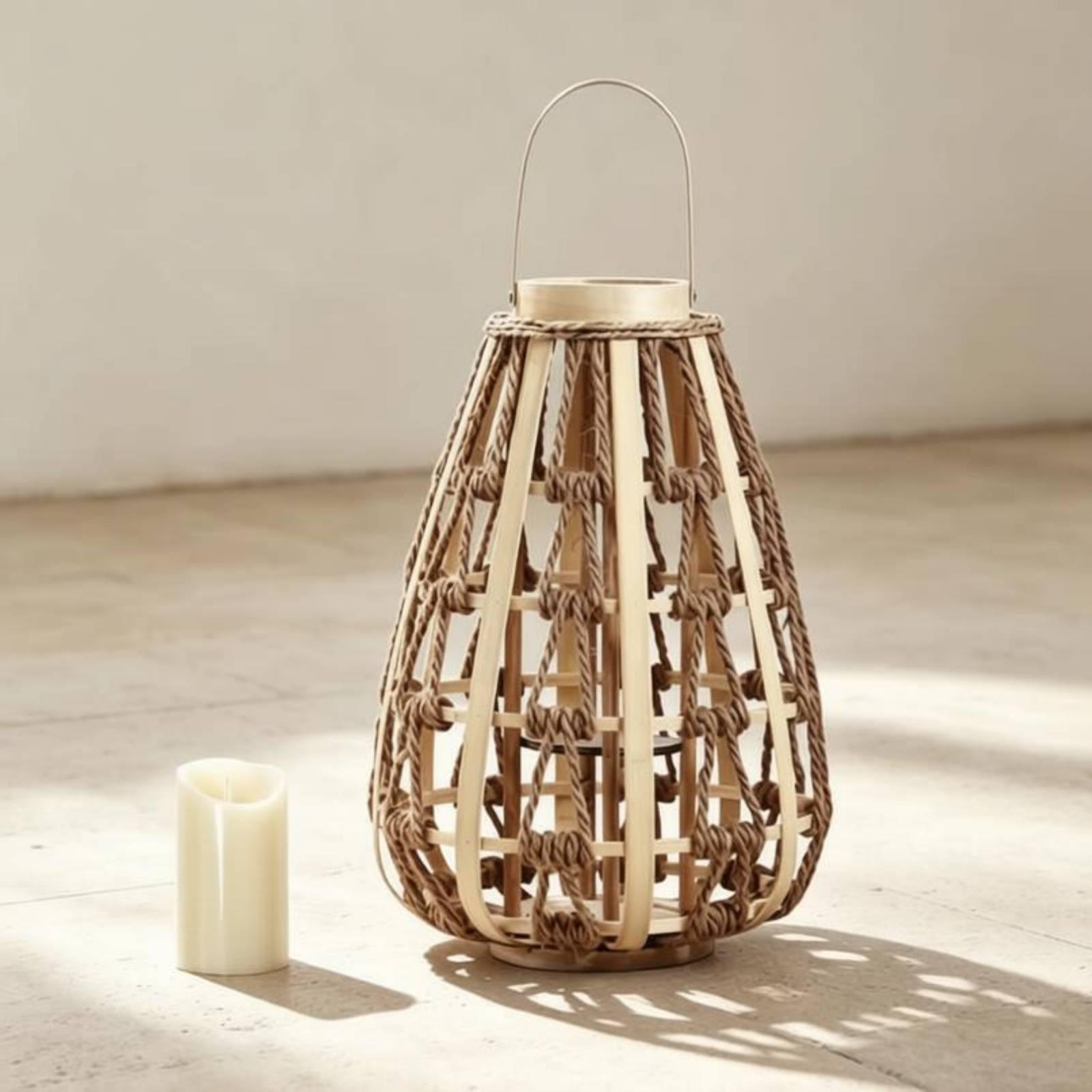 Lampu Lilin Tali Kayu Alami Bu - Candle Holder Decor ulasan dan harga