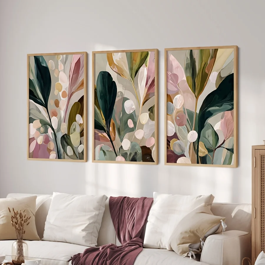 Set 3 buah, ukuran besar, moti - Abstract Canvas Set ulasan dan harga