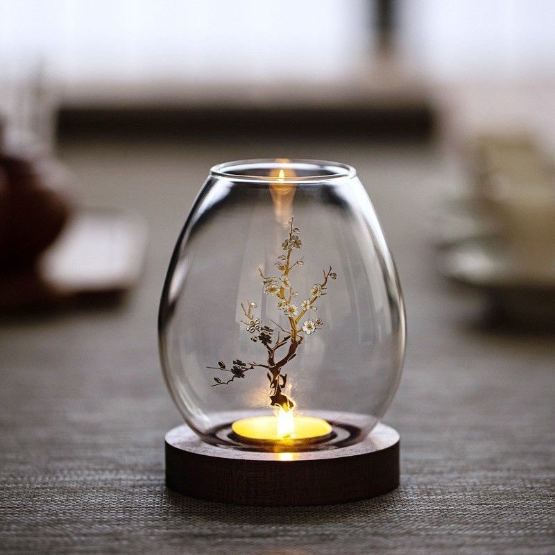 Tempat Lilin Kaca Transparan G - Candle Holder Decor ulasan dan harga