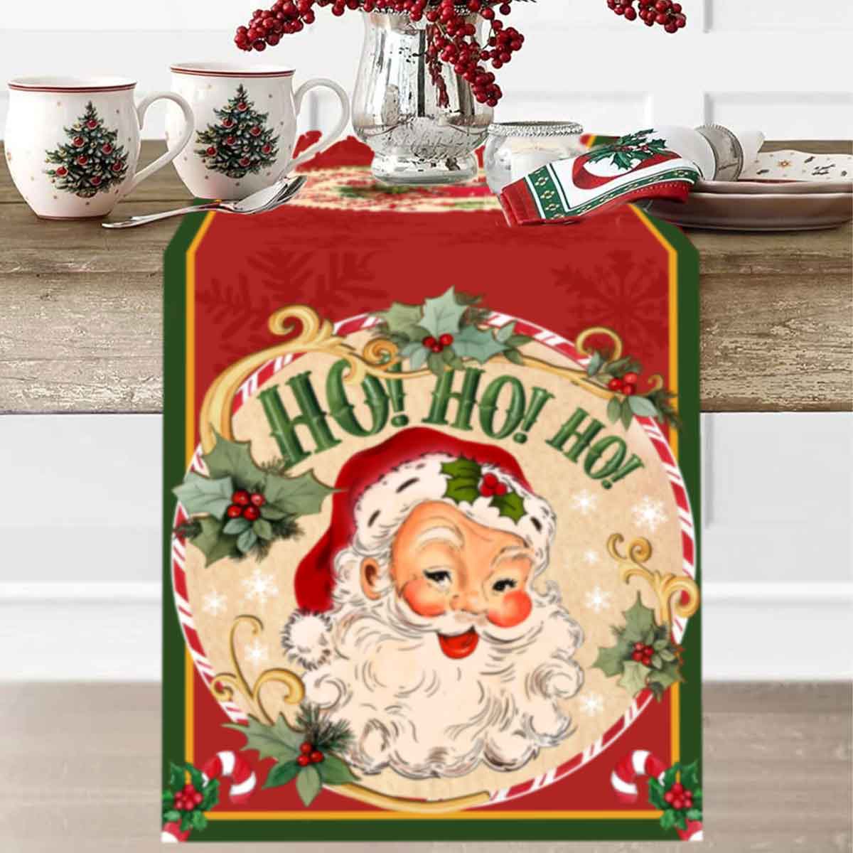 Taplak meja poliester Santa Cl - Table Runner ulasan dan harga