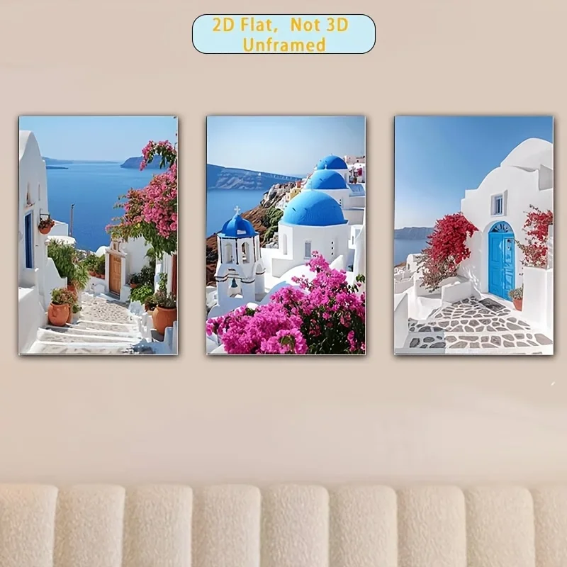 2D Flat, 2D Flat, Set 3pcs, Ce - Abstract Canvas Set ulasan dan harga