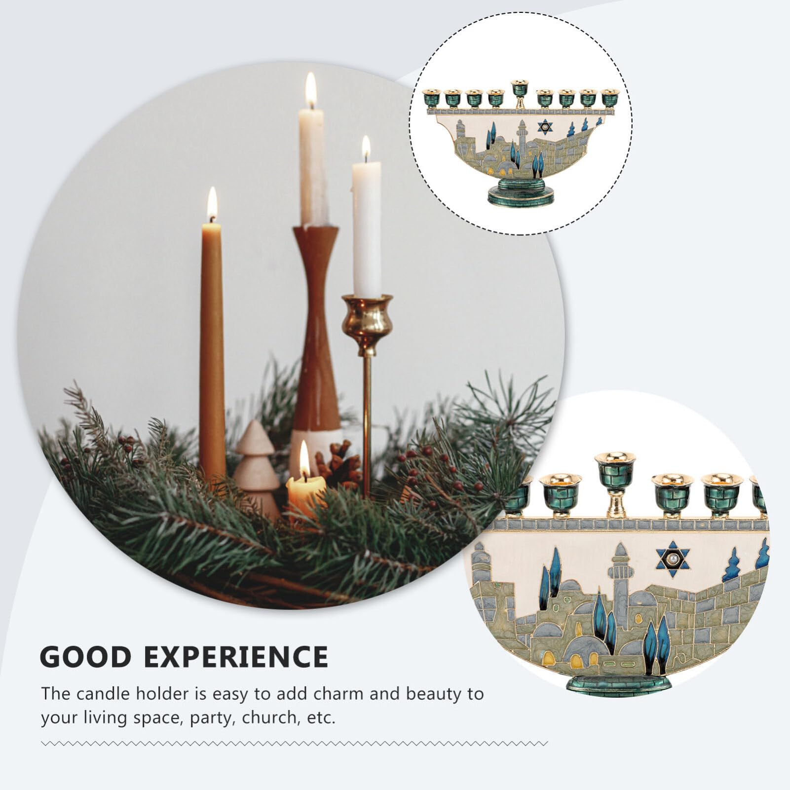 Tempat Lilin Hanukkah Menorah  - Candle Holder Decor ulasan dan harga