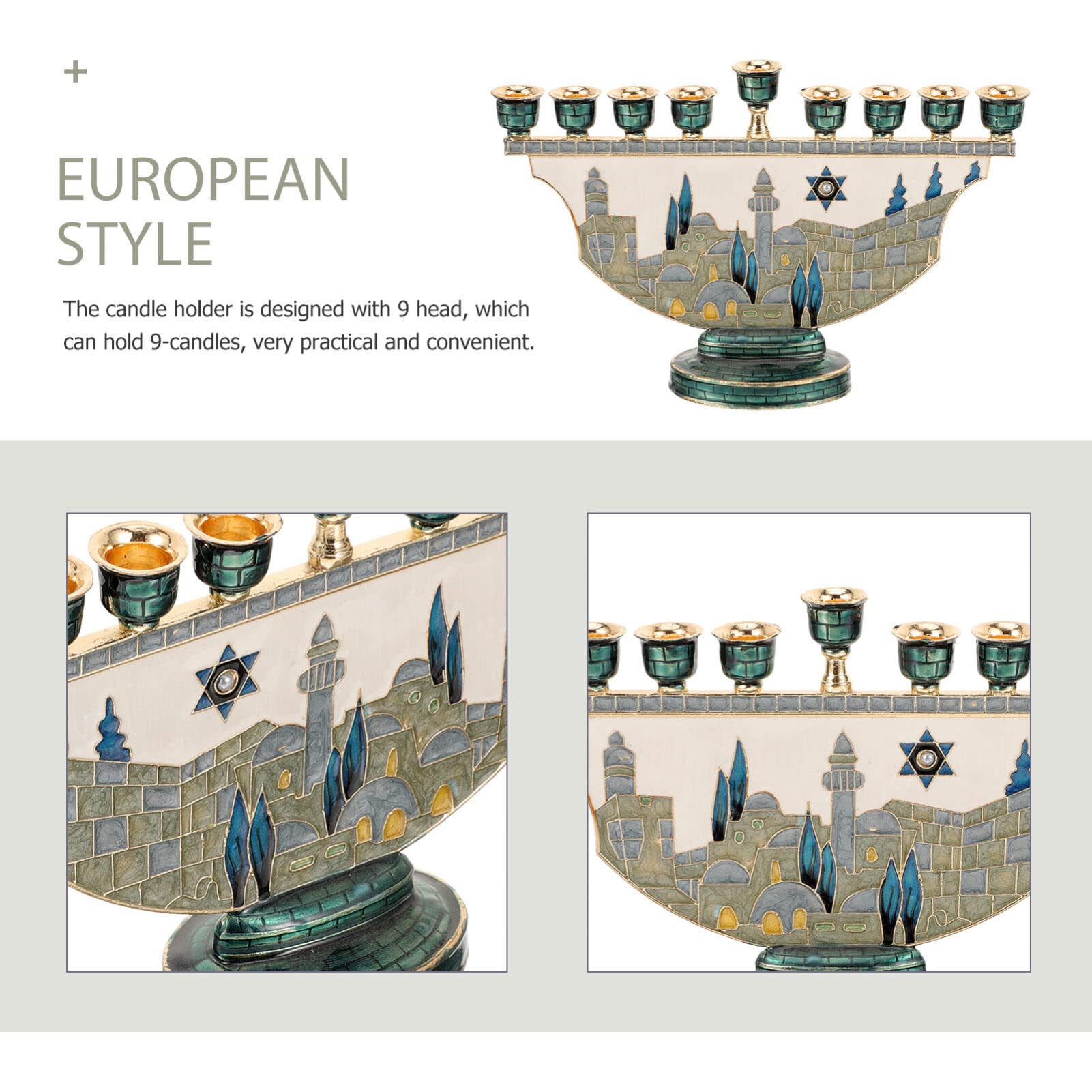 Tempat Lilin Hanukkah Menorah  - Candle Holder Decor ulasan dan harga