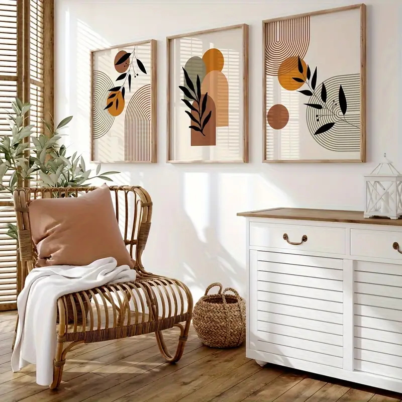 3 Buah Poster Abstrak Geometri - Abstract Canvas Set ulasan dan harga