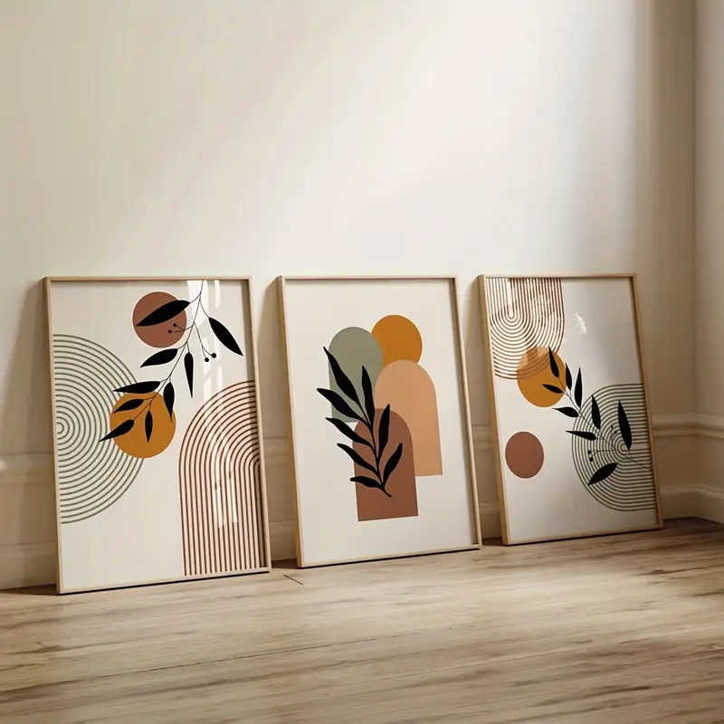 3 Buah Poster Abstrak Geometri - Abstract Canvas Set ulasan dan harga